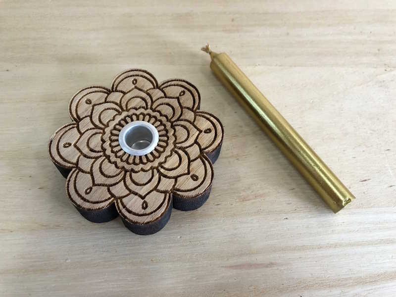 Porta velas Flor 8cm bujía peq